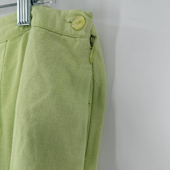 Rachel Rose Green Linen Eyelet Embroidered Wide Leg Pants - Picture 2 of 12